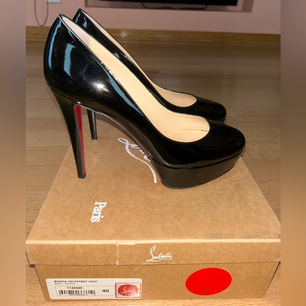 Christian louboutin bianca 120mm black heels size 40